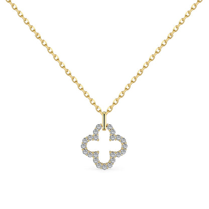 [Lucky Star]Four-Leaf Clover Hollow Design Exquisite Necklace