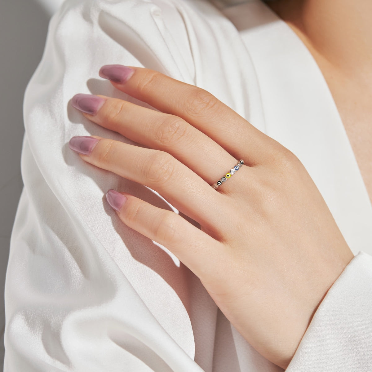 [Lucky Star]Sparkling Vibrant Round Shape Daily Ring