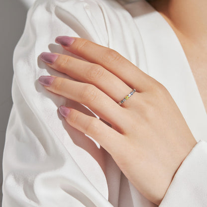 [Lucky Star]Sparkling Vibrant Round Shape Daily Ring