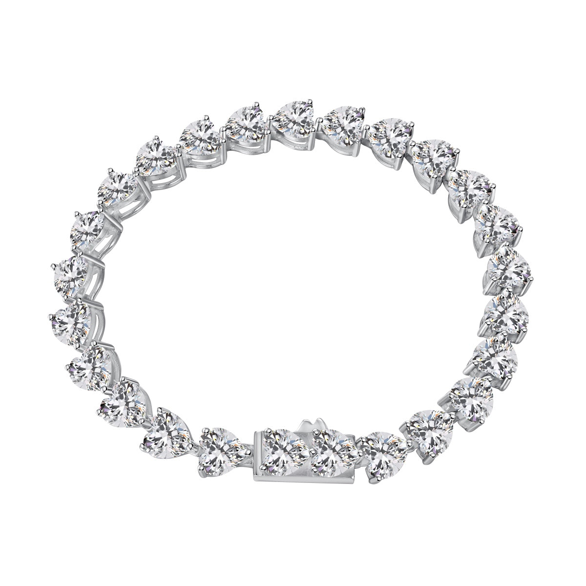 [Lucky Star]0.75 Carat Elegant Romantic Heart Shape Lover Bracelet