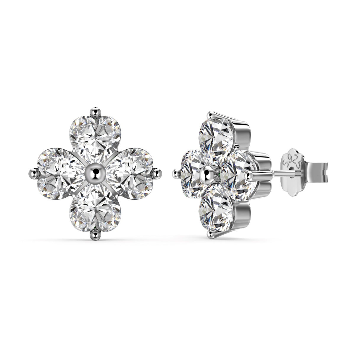 [Lucky Star]Four-Leaf Clover Ball Earrings
