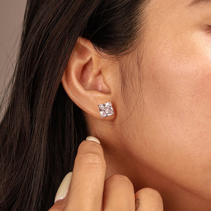 [Lucky Star]Ornate Square Shape Earrings