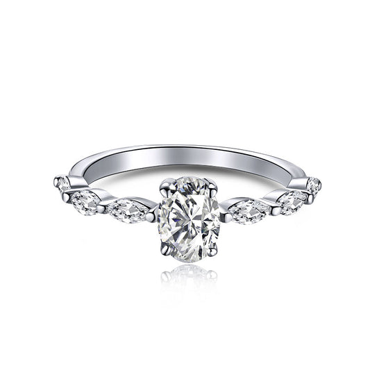 [Lucky Star]0.75 Carat Luxurious Vibrant Elongated Cushion Cut Daily Ring