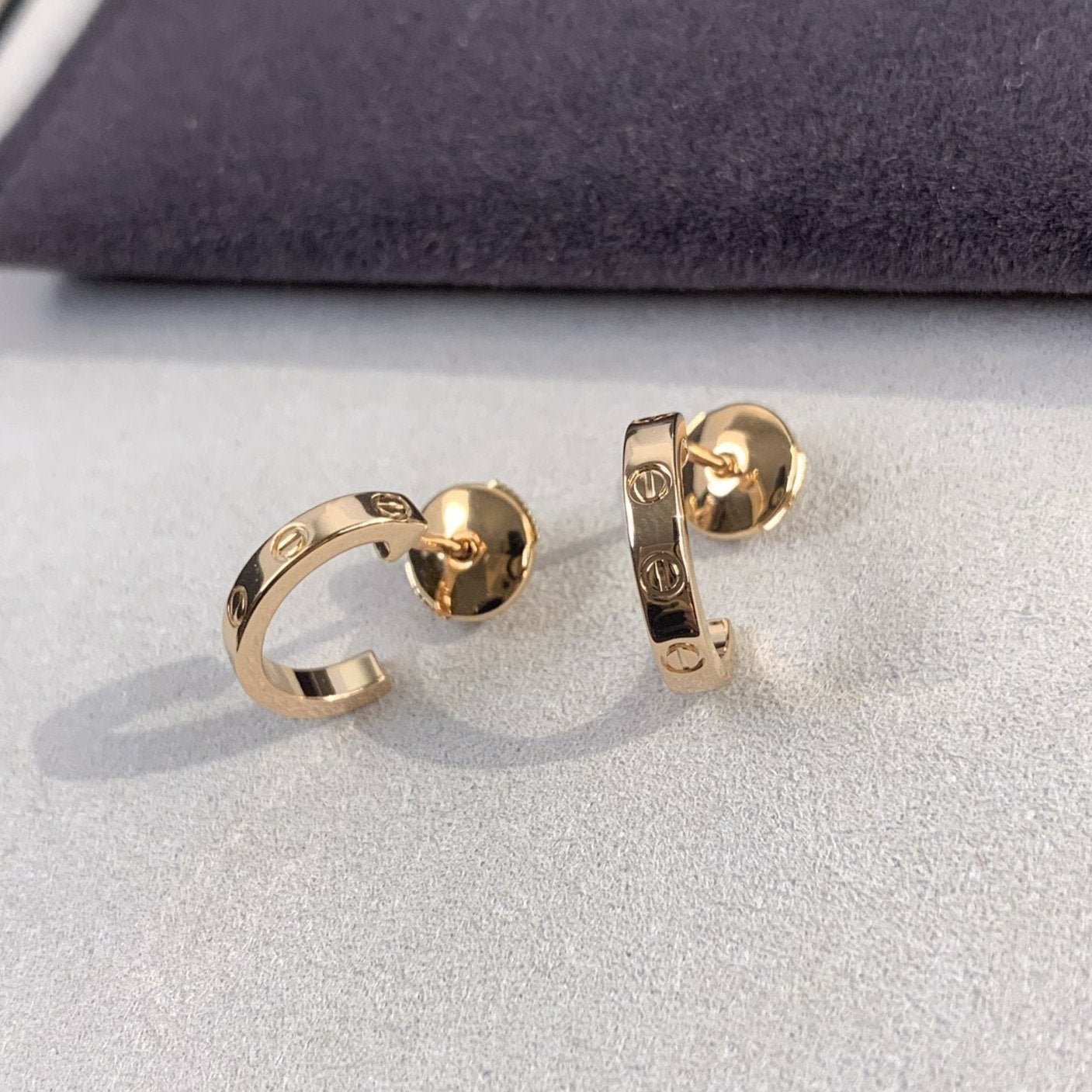 [Lucky Star]LOVE EARRINGS 2.65MM PINK GOLD