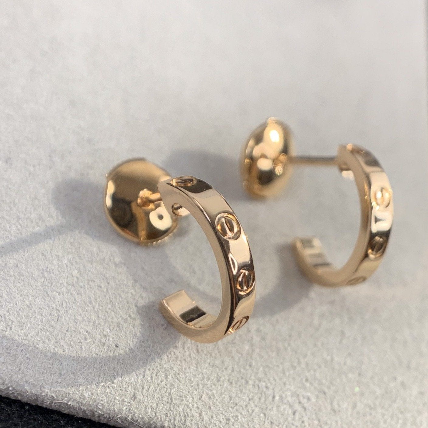 [Lucky Star]LOVE EARRINGS 2.65MM PINK GOLD