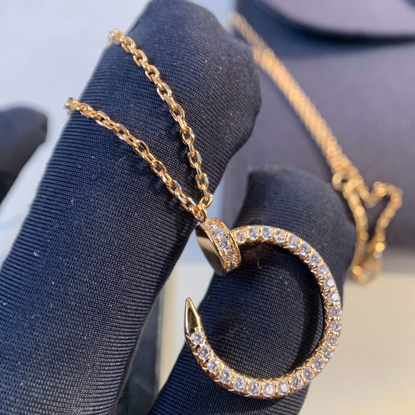 [Lucky Star]JUSTE NECKLACE PINK GOLD DIAMONDS