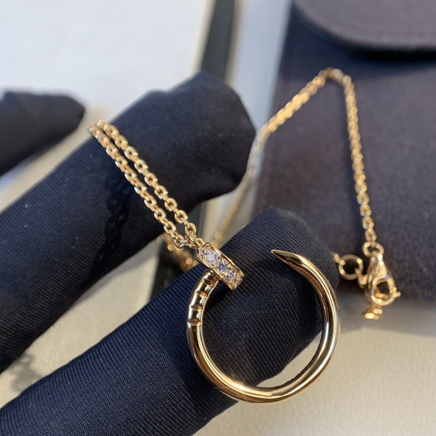 [Lucky Star]JUSTE NECKLACE PINK GOLD DIAMONDS
