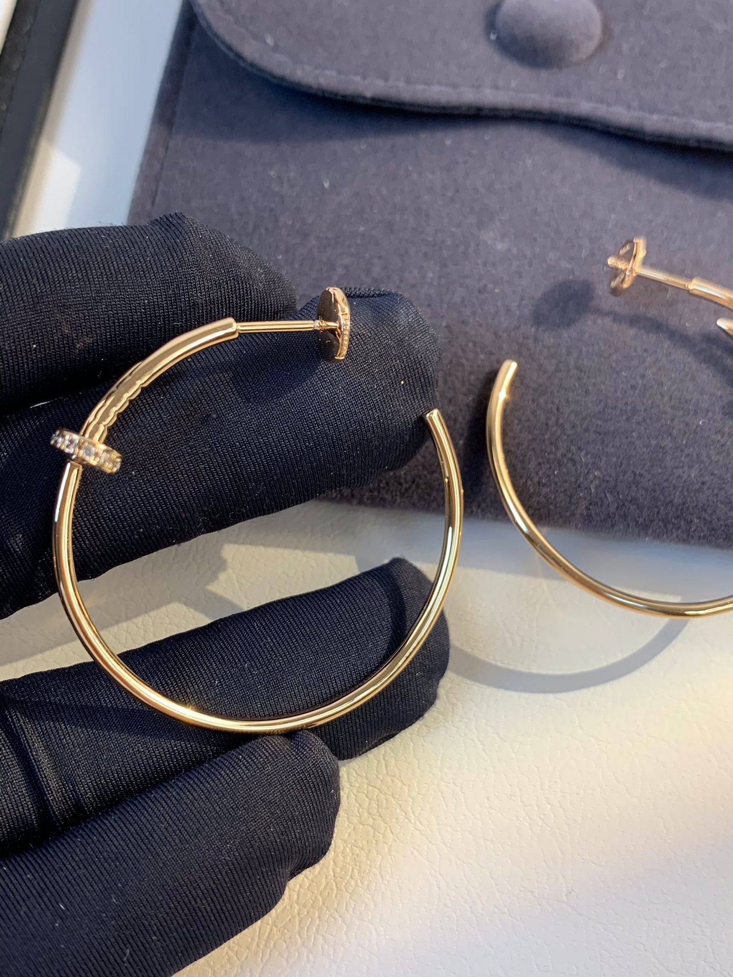 [Lucky Star]JUSTE EARRINGS GOLD DIAMONDS 1.8MM