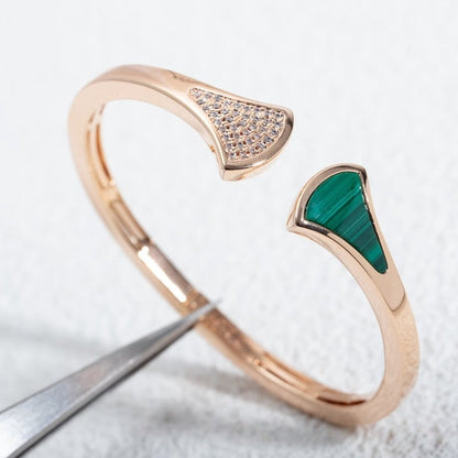 [Lucky Star]DREAM BRACELET OPEN MALACHITE PINK GOLD