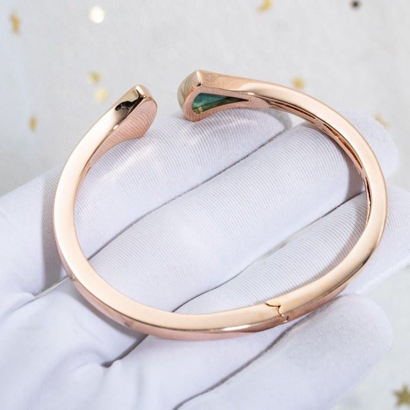 [Lucky Star]DREAM BRACELET OPEN MALACHITE PINK GOLD