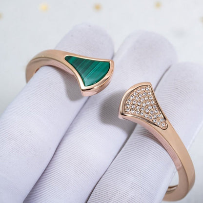 [Lucky Star]DREAM BRACELET OPEN MALACHITE PINK GOLD