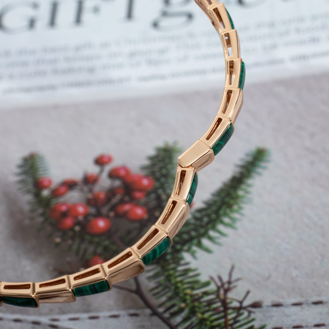 [Lucky Star]SERPENTI BRACELET PINK GOLD MALACHITE