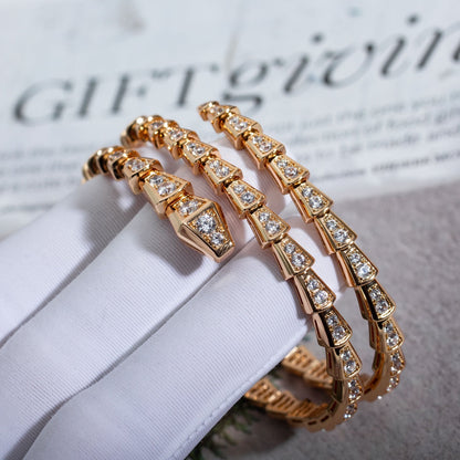 [Lucky Star]SERPENTI BRACELET PINK GOLD DIAMOND DOUBLE ROW