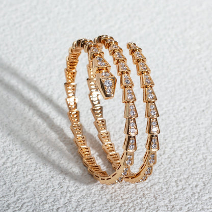 [Lucky Star]SERPENTI BRACELET PINK GOLD DIAMOND DOUBLE ROW