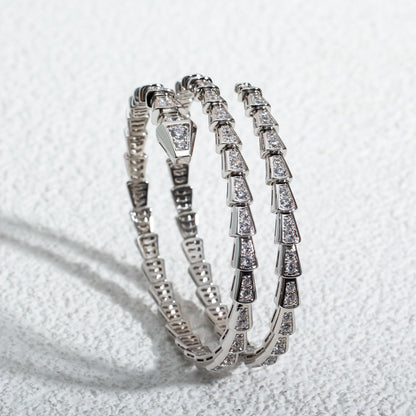 [Lucky Star]SERPENTI BRACELET SILVER DIAMOND DOUBLE ROW