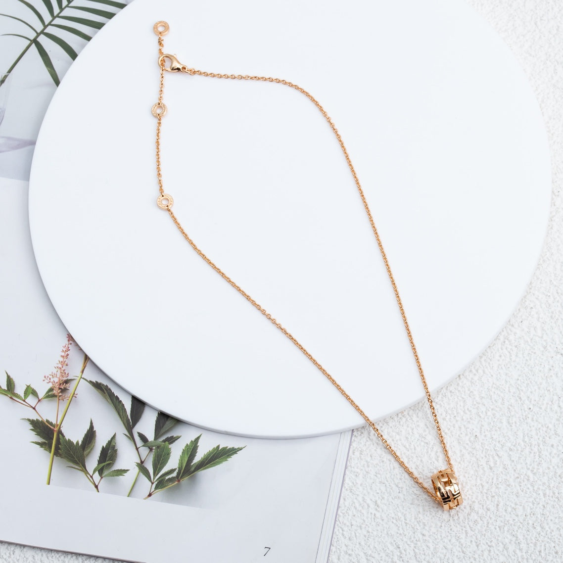 [Lucky Star]PARENTESI NECKLACE PINK GOLD