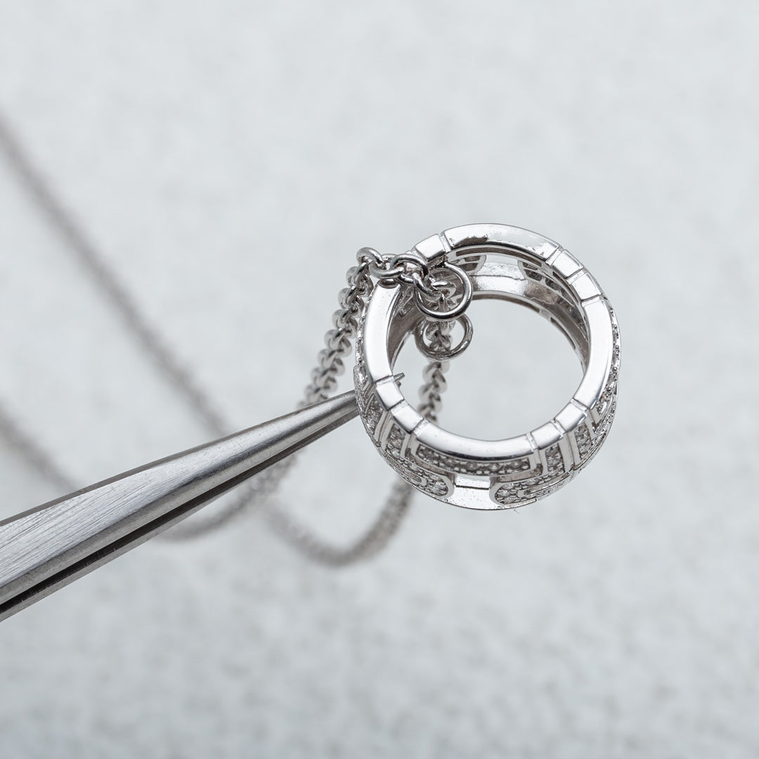 [Lucky Star]PARENTESI NECKLACE SILVER DIAMOND