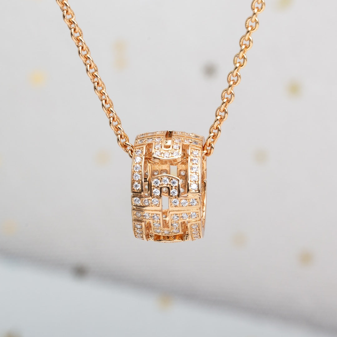 [Lucky Star]PARENTESI NECKLACE PINK GOLD DIAMOND