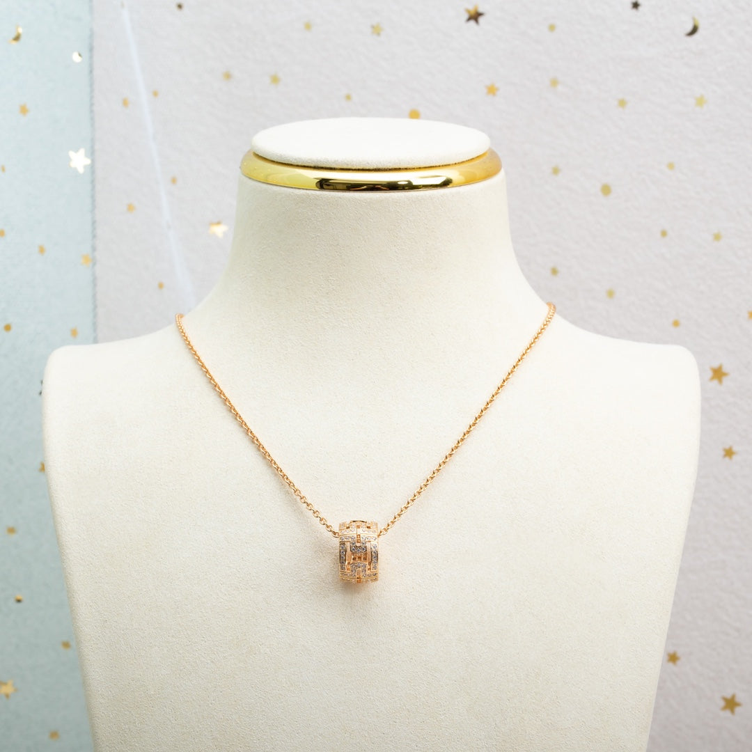 [Lucky Star]PARENTESI NECKLACE PINK GOLD DIAMOND