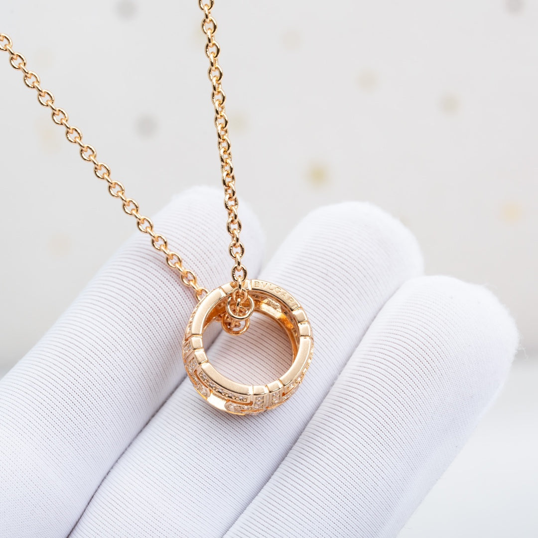 [Lucky Star]PARENTESI NECKLACE PINK GOLD DIAMOND