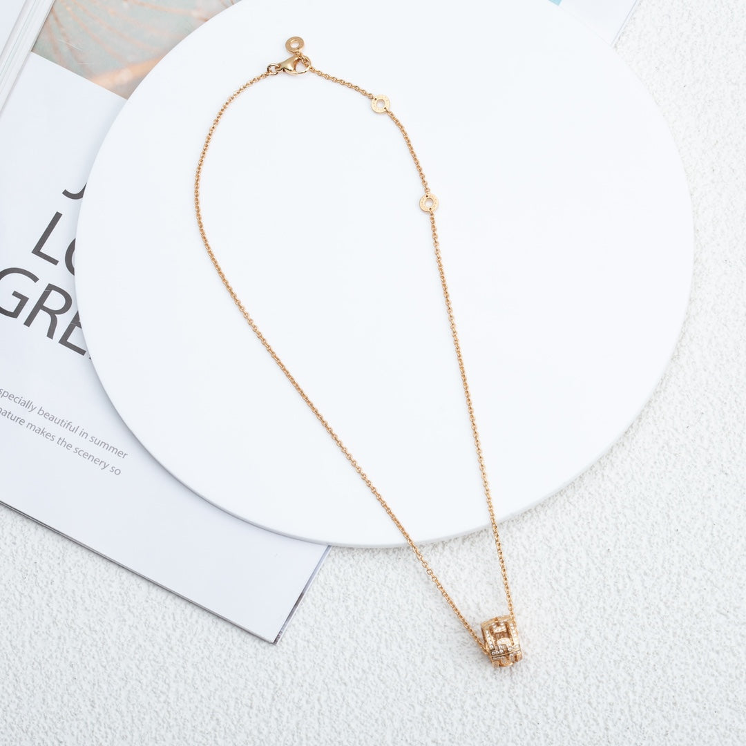 [Lucky Star]PARENTESI NECKLACE PINK GOLD DIAMOND