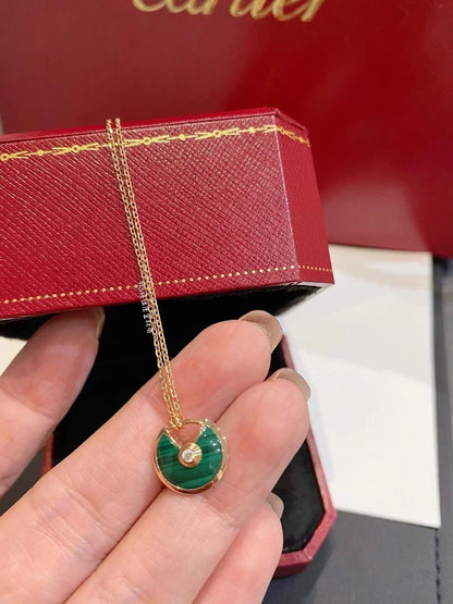 [Lucky Star]AMULETTE ROSE GOLD MALACHITE NECKLACE