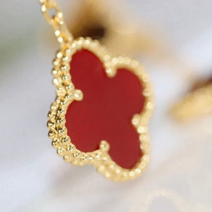 [Lucky Star]CLOVER  2 MOTIF  TIGER EYE CARNELIAN EARRINGS