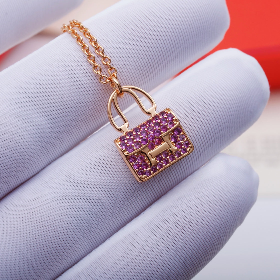 [Lucky Star]CONSTANCE PEDANT PURPLE DIAMOND NECKLACE