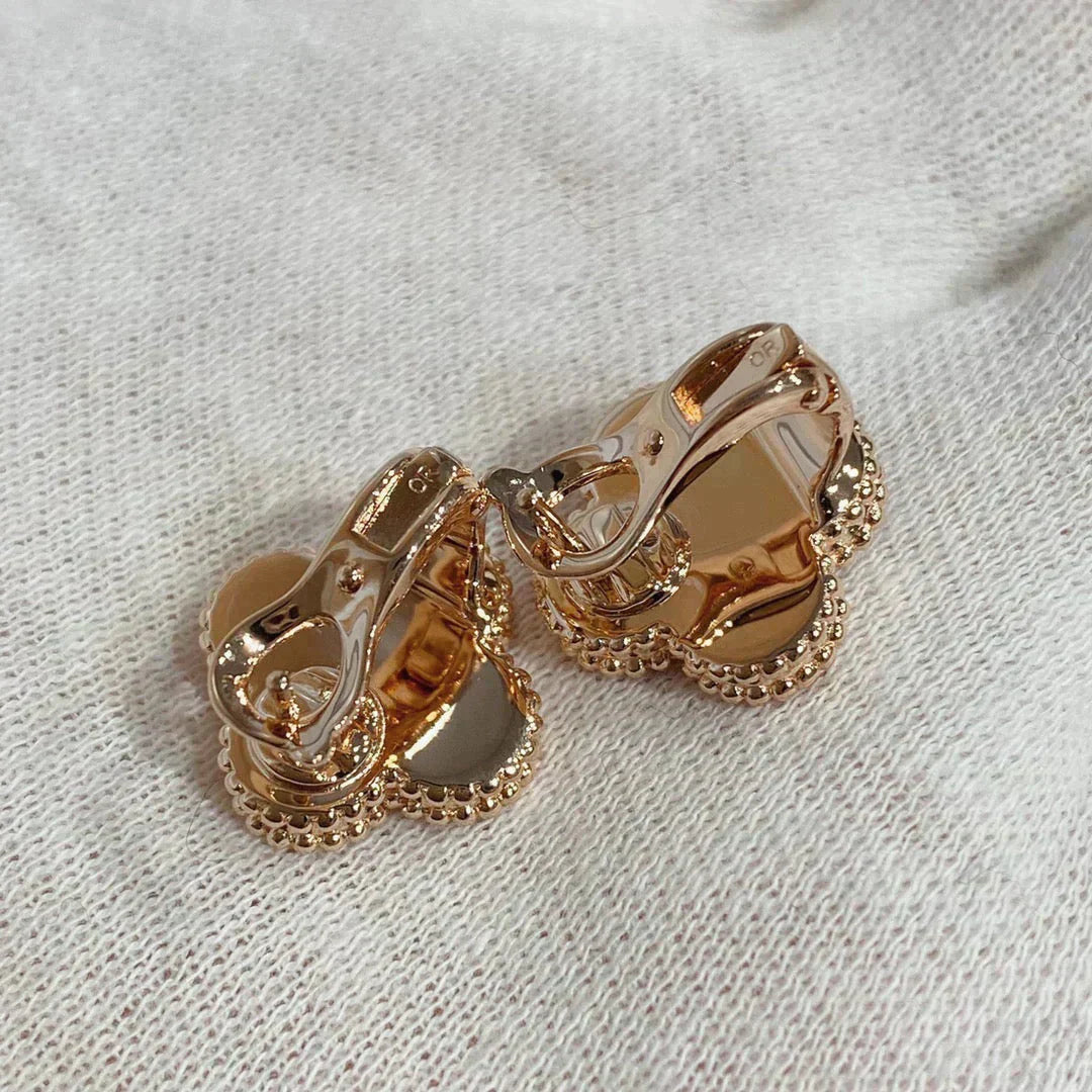 [Lucky Star]CLOVER MEDIUM 1 MOTIFS CARNELIAN  DIAMOND earrings