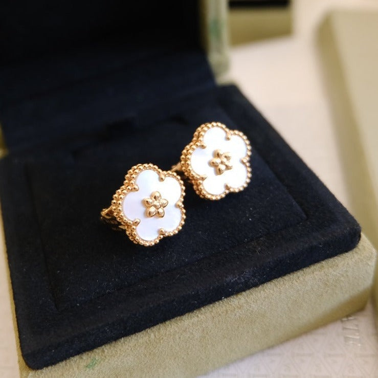 [Lucky Star]LUCKY PINK GOLD WHITE MOP EARRINGS