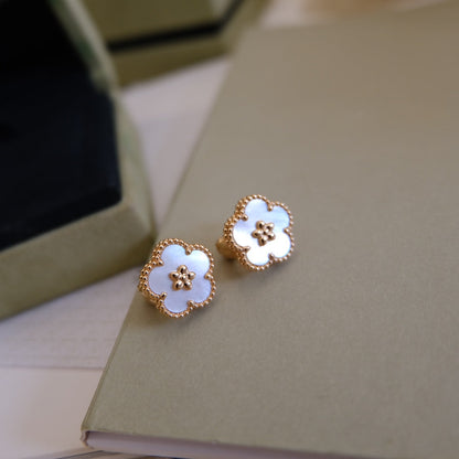 [Lucky Star]LUCKY PINK GOLD WHITE MOP EARRINGS