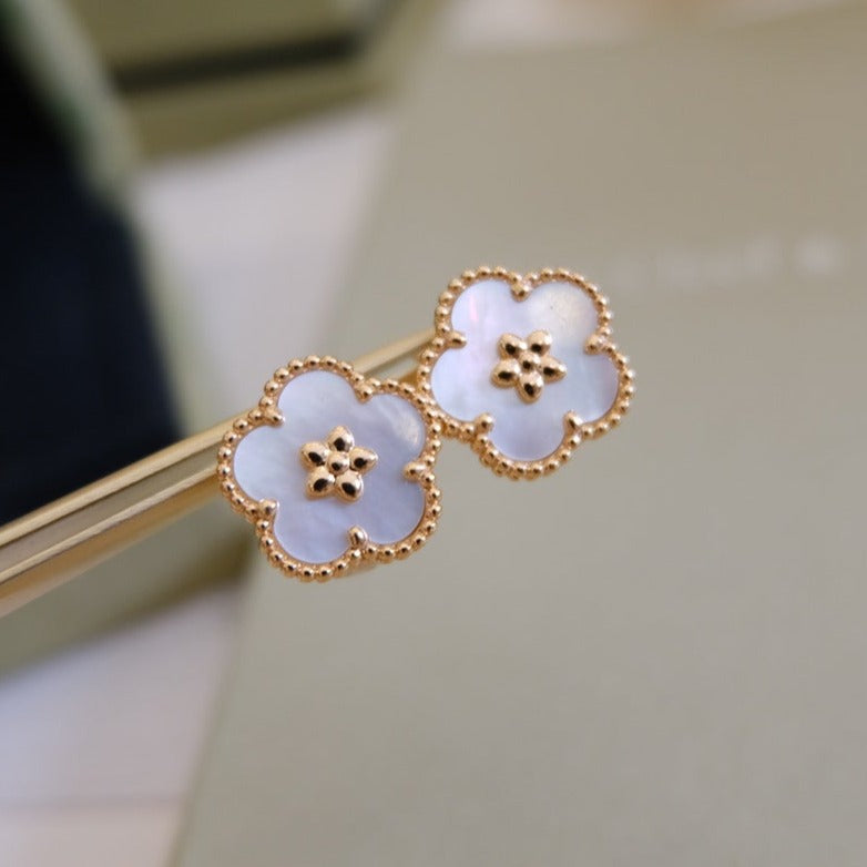 [Lucky Star]LUCKY PINK GOLD WHITE MOP EARRINGS