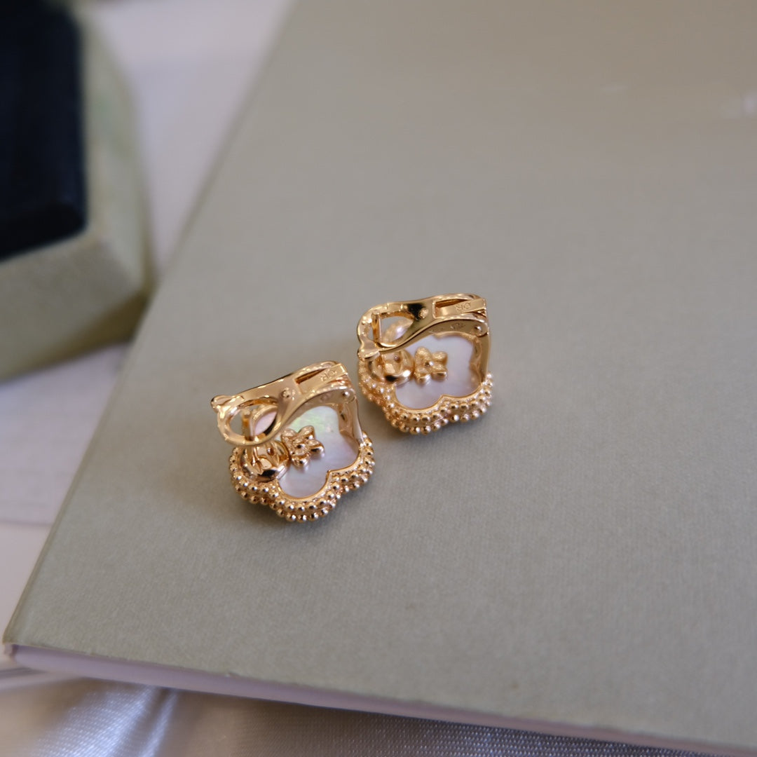 [Lucky Star]LUCKY PINK GOLD WHITE MOP EARRINGS