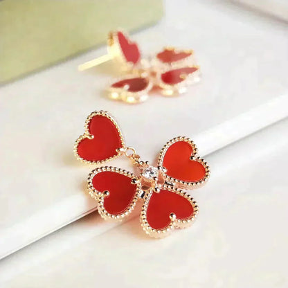 [Lucky Star]SWEET CLOVER CARNELIAN EARRINGS