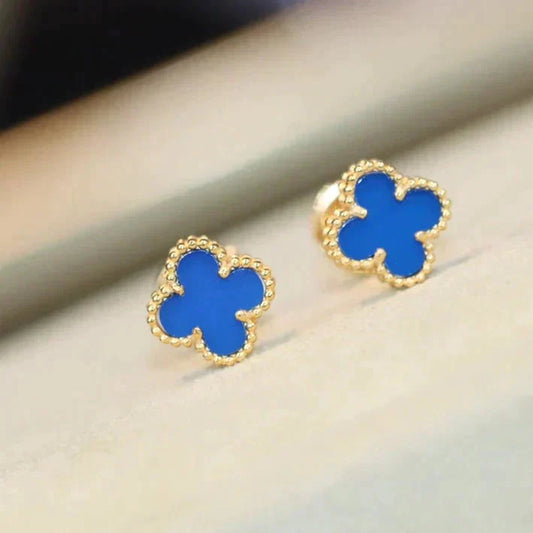 [Lucky Star]CLOVER MINI 9.5MM TURQUOISE EARRINGS