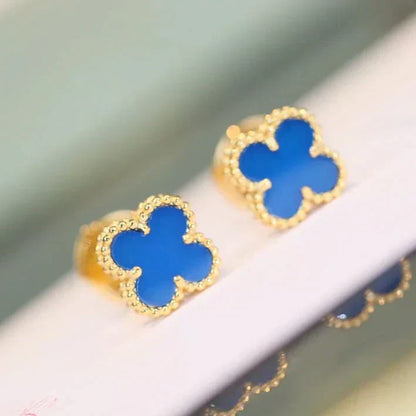 [Lucky Star]CLOVER MINI 9.5MM TURQUOISE EARRINGS