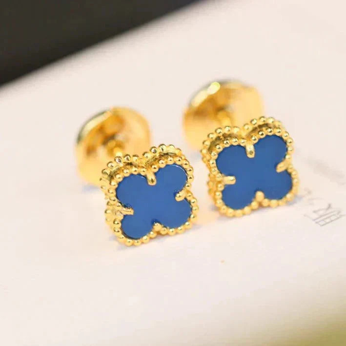 [Lucky Star]CLOVER MINI 9.5MM TURQUOISE EARRINGS
