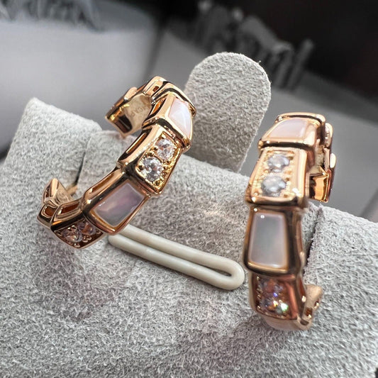 [Lucky Star]SERPENTI MOP PINK GOLD EARRINGS