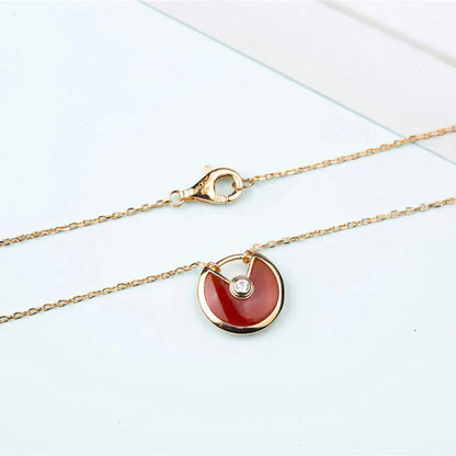 [Lucky Star]AMULETTE GOLD CARNELIAN ONYX NECKLACE