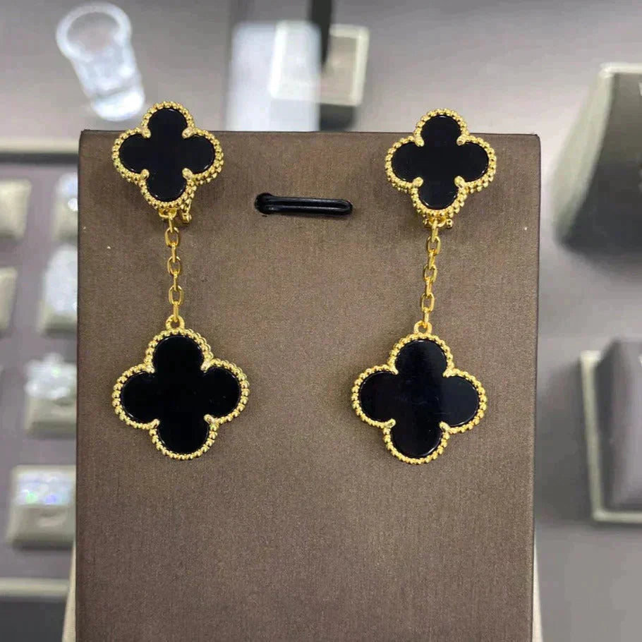 [Lucky Star]CLOVER 2 MOTIFS  EARRINGS (MULTIPLE CHOICESC
