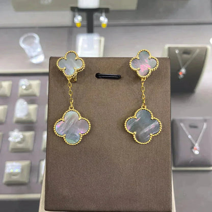 [Lucky Star]CLOVER 2 MOTIFS  EARRINGS (MULTIPLE CHOICESC