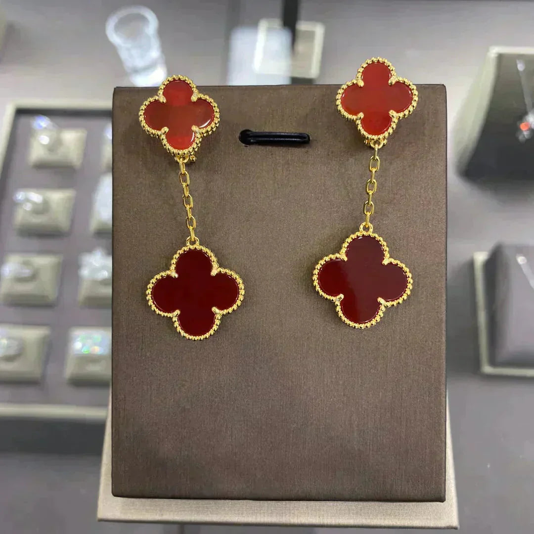 [Lucky Star]CLOVER 2 MOTIFS  EARRINGS (MULTIPLE CHOICESC