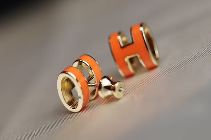 [Lucky Star]MINI POP H EARRINGS ORANGE