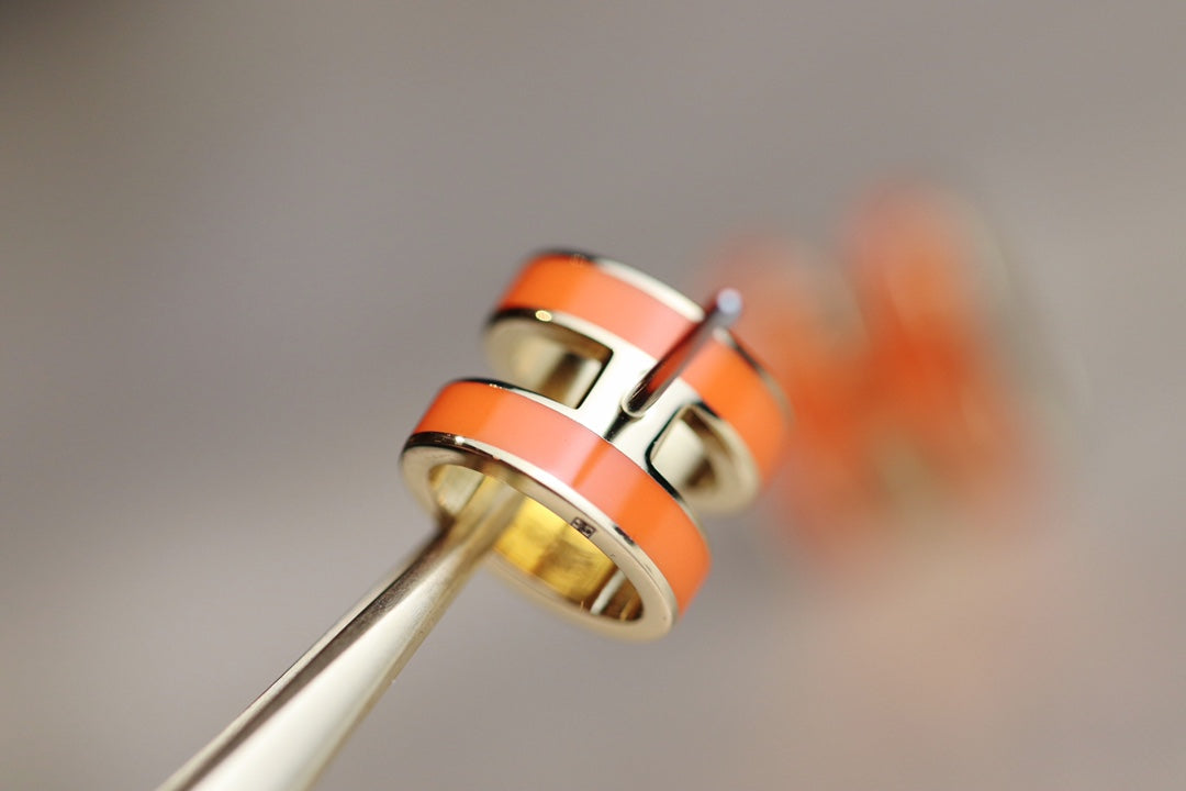 [Lucky Star]MINI POP H EARRINGS ORANGE