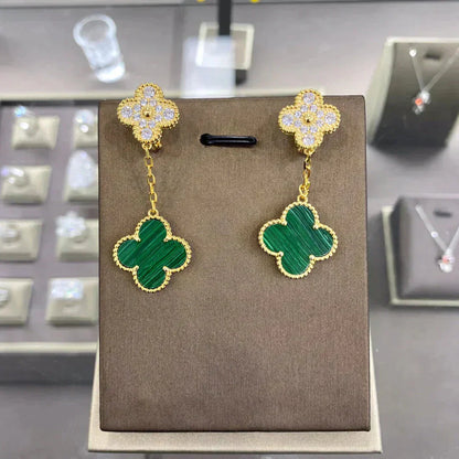 [Lucky Star]CLOVER  2 MOTIFS  DIAMOND  EARRINGS (MULTIPLE CHOICESç´