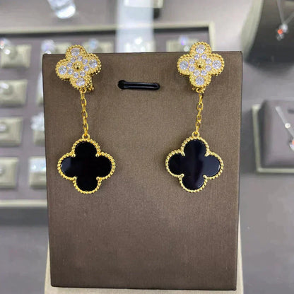 [Lucky Star]CLOVER  2 MOTIFS  DIAMOND  EARRINGS (MULTIPLE CHOICESç´