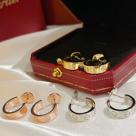[Lucky Star]LOVE EARRINGS 5.7MM 2 DIAMONDS