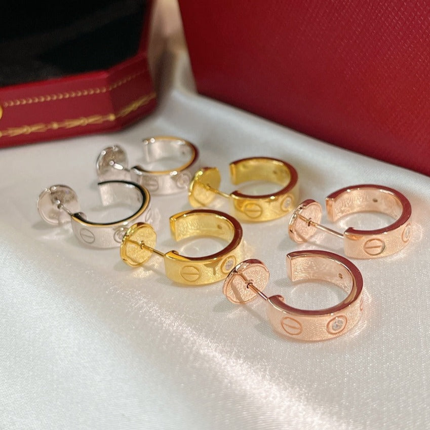 [Lucky Star]LOVE EARRINGS 5.7MM 2 DIAMONDS