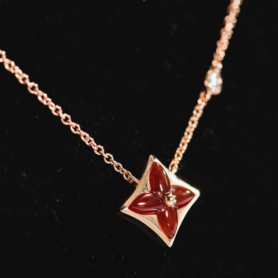 [Lucky Star]STAR NECKLACE PINK GOLD 1 DIAMOND