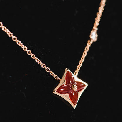 [Lucky Star]STAR NECKLACE PINK GOLD 1 DIAMOND